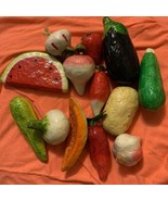 Vintage Paper Mache Fruit Vegetables- Folk Art 13 pieces - $18.47