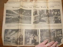 The Grand Rapids Press Thursday January 1, 1942 MI Defense Work - $5.99