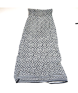MAX STUDIO dark navy blue white prints roll-up waist/ strapless dress Si... - £14.89 GBP