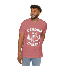 USA-Made Unisex Camping Theme Short-Sleeve T-Shirt, &quot;Camping is my therapy&quot; - £22.23 GBP+