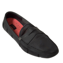 SWIMS Men’s Boat Shoes Black Rubber And Mesh Penny Loafers Size 12 - £28.30 GBP
