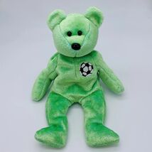 Vintage Ty Beanie Baby Kicks the Soccer Bear Push Toy 1999 - $4.50