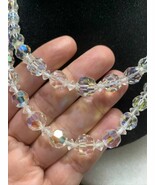 Vintage Coro AB Crystal Glass Faceted Graduated Bead Necklace Art Deco - $52.16
