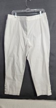NWT TALBOTS Sz 14 White Tapered Leg Chino High Waist Crop Stretch Pants ... - £23.45 GBP