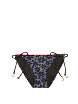 Victoria&#39;s Secret The Teeny Bikini Bottom Black Daisy Lace W/ Charms L L... - £14.38 GBP