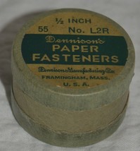 Vintage Dennison&#39;s L2R Paper Fasteners Container - $28.04