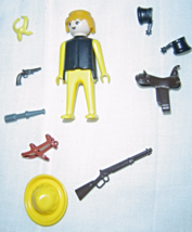 Playmobil Western Yellow Cowboy and Accessories 9 piece set Vintage - £10.54 GBP