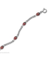 Silver Stars 9&quot; + 1&quot; Extension Ladybug Anklet MMA1 - £37.83 GBP