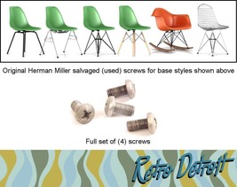 4 x Eames Herman Miller Shell Chair Screws Early Fine Thread Salvaged Original - £3.13 GBP