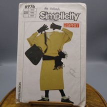 UNCUT Vintage Sewing PATTERN Simplicity 6976, Small ESPRIT Dress, 1985 D... - £24.74 GBP