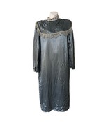 Vintage Gunne Sax Jessica McClintock Satin Midi Dress Lace Size M/L?  - $114.59 CAD