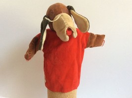 VTG velvet cloth puppy dog hound small puppet - £13.04 GBP