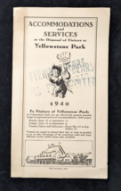 1940 Yellowstone National Park Hotel &amp; Visitor Brochure DO NOT FEED BEARS - £21.13 GBP