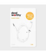 dealworthy USB-C to AUX Cable 3' Male-to-Male 3.5mm Jack White - €2,31 EUR dealworthy USB-C to AUX Cable 3' Male-to-Male 3.5mm Jack White - €2,31 EUR
