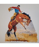 Vintage The Shape Puzzle Western Mustang 1950&#39;s -60&#39;s Missing 2 Pieces J... - $24.25