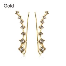 1 Pair Lady Fashion Jewelry Silver Gold Crystal Hook Earrings Rhinestone Ear Stu - £7.00 GBP+