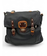Black Faux Leather Convertible Backpack With Brown Accents &amp; Gold Hardware - $67.42 CAD