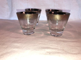 4 Dorothy Thorpe Style Silver Fade Double Shot Glasses 2.75 Inches Tall Mint - £19.68 GBP