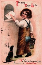 Antique Postcard Valentine Embossed 1919 Used Stamped To My True Love 5.5 x 3.5 - £31.56 GBP