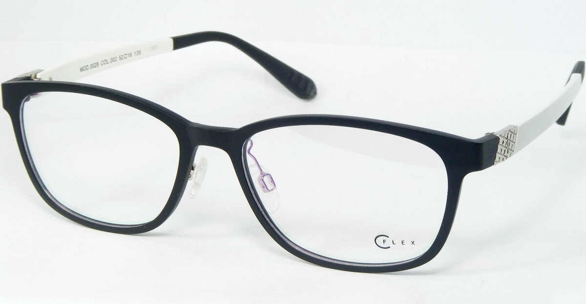Flex Mod 0028 002 Matt Schwarz/Weiß Brille Rahmen 52-16-135mm Deutschland - $58.40