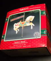 Enesco Ornament Treasury of Christmas 1991 Carousel Santa&#39;s Steed Origin... - $11.99