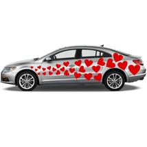Vinyl Car Decal Flying Hearts with Different Shapes 54 pcs / Just Married Weddin - £50.83 GBP