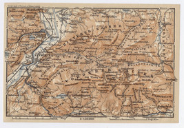 1907 Antique Map Of Vicinity Of Kufstein / Tyrol Tirol / Austria - £15.87 GBP