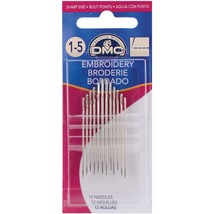 DMC Embroidery H and Needles Size 1 5 12per pkg - $863.27 MXN