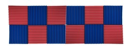 12 Pcs Blue And Red Acoustic Foam Panel Tile Wall Studio Sound Proof 12X... - £26.54 GBP