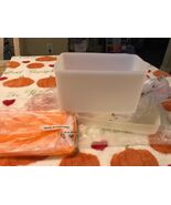 NEW TUPPERWARE FREEZER CONTAINERS SET SHEER SNOWFLAKE ORANGE LID + FREE ... - $293.82 MXN