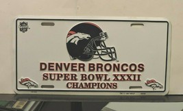 Denver Broncos Nfl Super Bowl Xxxii Champions Metal License Plate - £15.78 GBP