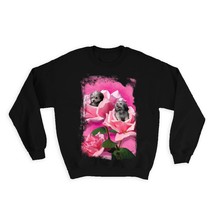 Poodle Roses Flowers : Gift Sweatshirt Dog Puppy Pet Modern Composition Animal C - £22.77 GBP