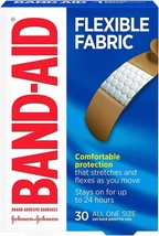 Band-Aid Brand Adhesive Bandages, Flexible Fabric, Assorted Sizes, 30-Count Boxe - $23.99