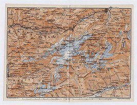 1911 Original Antique Map Of Vicinity Of Linthal Glarus Toedi Alps Switzerland - £17.22 GBP