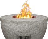 25 Inch Wide Round Texture Concrete And Metal Outdoor Eco-Friendly Smoke... - $518.99