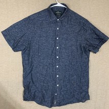Rodd &amp; Gunn 100% Linen Button Up Shirt Mens XL Sports Fit Blue Short Sle... - £18.36 GBP
