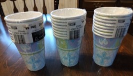 3 PKGS OF Blue Sweet Christening Hot/Cold 9oz Paper Cups Party Supplies 8 ct X3 - $11.64