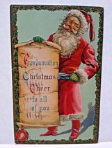 Santa Claus St Nick Holds Sign Christmas Postcard 1912 Barton &amp; Spooner S 5-2-A - £9.28 GBP