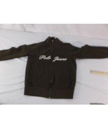 POLO JEANS BY RALPH LAUREN BROWN EARLY 2000&#39;s Y2K ZIP UP NO HOOD SWEATER... - $15.57