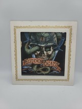 Vintage Carnival Fair Art Glass Skull Wearing Helmet Snake And Dagger 8x8 - £17.11 GBP
