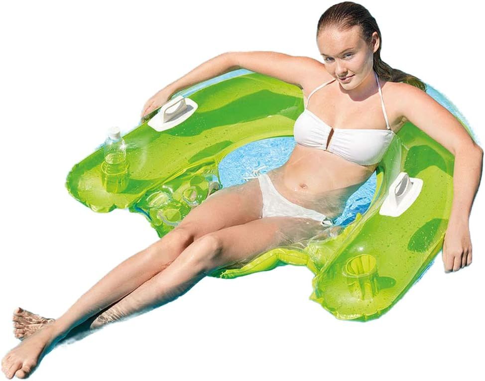Intex Sit N Float Inflatable Lounge, 60&quot; X 39&quot; (Colors May Vary)(2 Pack) - $32.97