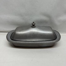 Vintage Royal Wilton Pewter Co. Armetale Butter Dish with Glass Insert - £19.05 GBP