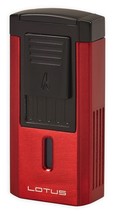 Lotus Duke V Serrated Cigar Cutter Lighter Anodized Red &amp; Polished Black... - $61.74