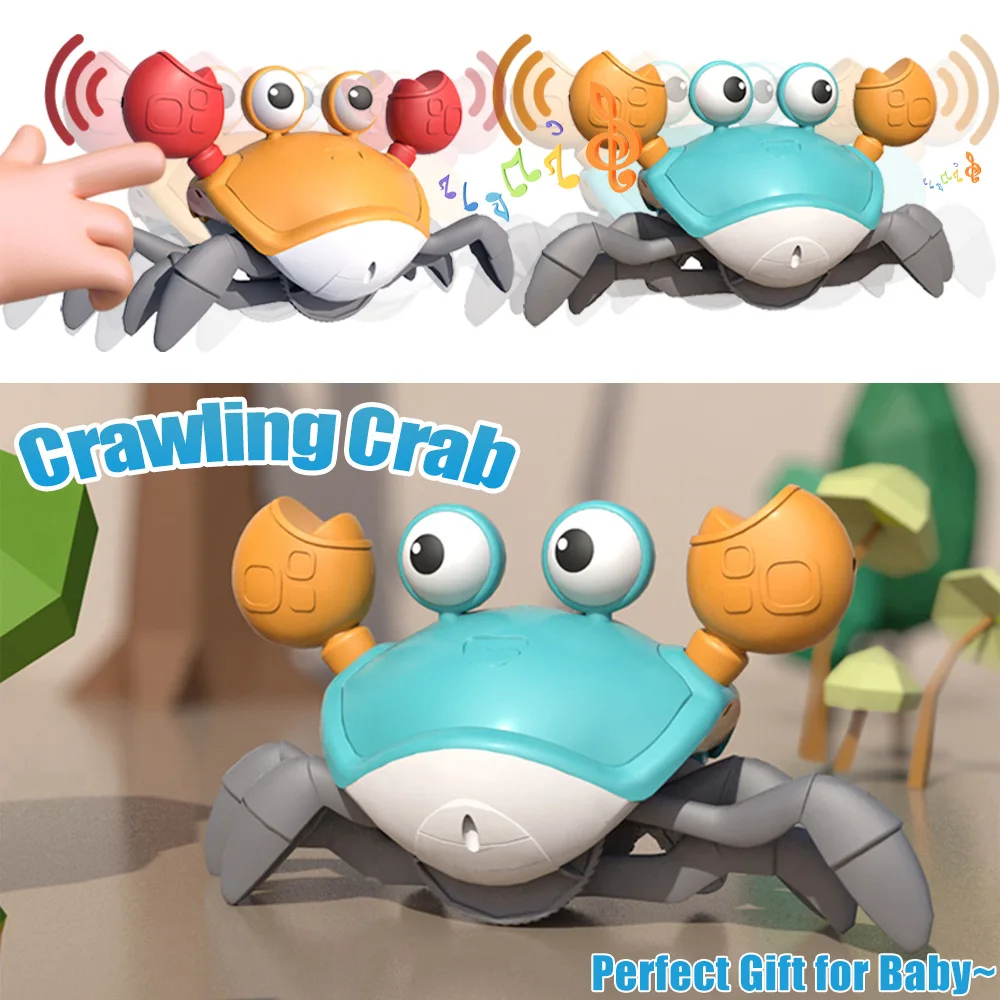 Crawling Crab with Music LED Musical Crab Avoid Obstacles Interactive Crawling - £14.71 GBP+