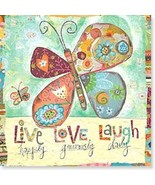 LEANIN TREE &quot;Live, Love, Laugh&quot; Butterfly Fridge Magnet~2.5&quot; x 2.5&quot;~#26445 - £5.79 GBP