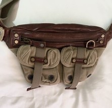 Y2K Diesel Fanny Pack Waist Belt Bum Bag Crossbody Canvas Leather Vintage 90s - $222.74