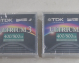 (Lot of 2) TDK LTO Ultrium 3 Data Cartridge D2406-LTO3 400/800GB - £9.87 GBP