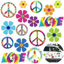 16 Pieces Car Magnet Decorations 60S Hippie Theme Party Magnetic Decals Fridge M - £15.17 GBP