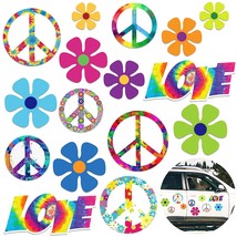 16 Pieces Car Magnet Decorations 60S Hippie Theme Party Magnetic Decals Fridge M - £16.01 GBP