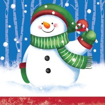 Snow Day Beverage Napkins 18 Pack Winter Snowman Party Decoration - £8.71 GBP